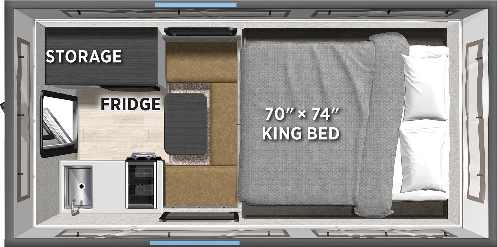 Backpack Truck Camper SS-500 Floorplan